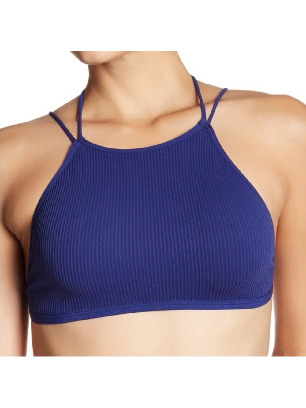Free People High Neck Bralette in Navy Blue NWT